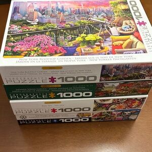 Set of 4 Eurographics Colorful 1000-Piece Puzzles